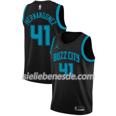 Herren NBA Charlotte Hornets Trikot Willy Hernangomez 41 2018-19 Jordan Brand City Edition Schwarz Swingman